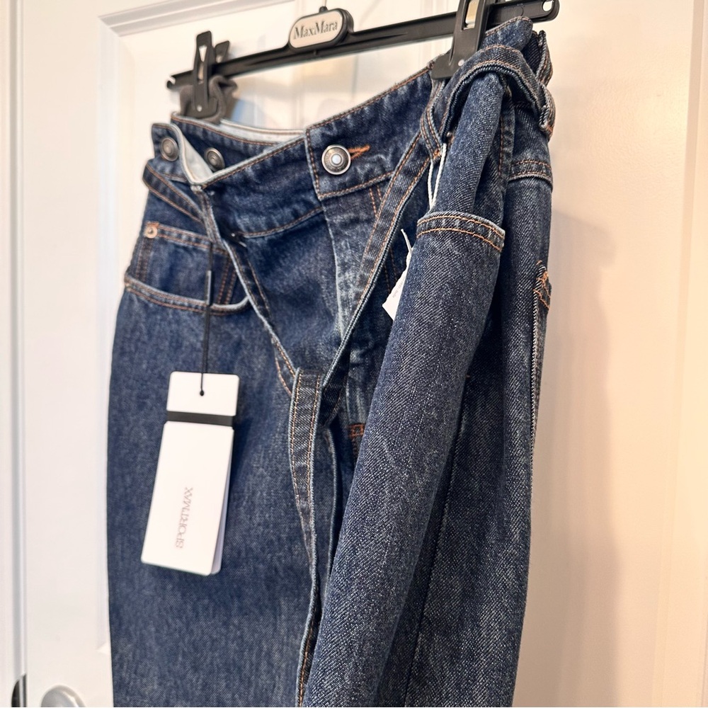 NWT Sportmax Label-cut Denim Maxi Skirt Size: Small US4 Fall/Winter/Spring - Picture 12 of 14